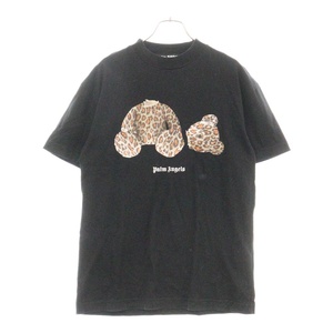 Palm Angels パームエンジェルス Leopard Bear レオパード ベアーTシャツ ブラック PMAA001S22JER018