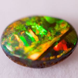 天然ボルダーオパール 0.44ct 6.5x5.0mm ルース オーストラリア産 天然オパール 天然石 ルース 裸石 Boulderopal 1円出品