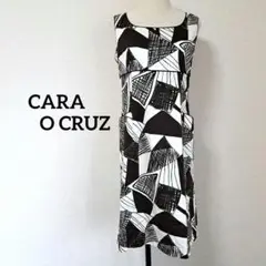 CARA O CRUZ キャラオクルス 総柄 ノースリーブ ワンピース