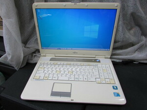 【YNT0346】★FUJITSU 富士通 FMV-BIBLO NF/E50 Core2Duo P8700 2.53GHz/4G/500G/DVD/15.4W/1280x800/LAN/Win10★中古