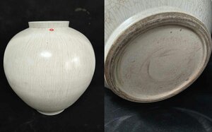 ■観心・時代旧蔵■C808珍品旧蔵 朝鮮 高麗磁 朝鮮古陶磁器 古高麗 李朝時代 李朝白磁大壺