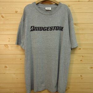 ◎BRIDGESTONE ブリヂストン◆半袖 Tシャツ カットソー 車 タイヤ メカニック グッズ ユニフォーム◆メンズ グレー XLサイズ◆A5463