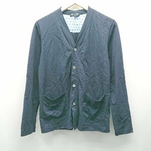 ◇ ◎ COMME des GARCONS HOMME フロントボタン 裏地柄物 シンプル 長袖 カーディガン サイズS ネイビー レディース E