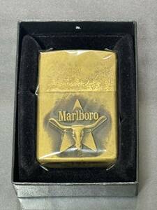 zippo マルボロ ロングホーン 限定品 Marlboro ゴールド 年代物 1992年製 GOLD solid brass 立体メタル ソリッドブラス タバコ銘柄 