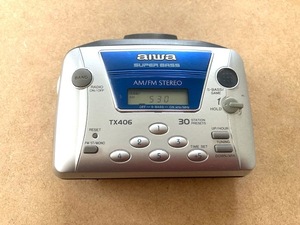 コレクター向け アイワ AIWA HS-TX406 シルバー ラジオ付きカセットプレーヤー 海外モデル
