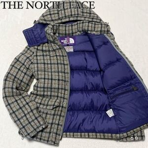 【希少 ハリスコラボ!!】THE NORTH FACE パープルレーベル ノースフェイス Harris Tweed ハリスツイード ダウンジャケット グレー チェック