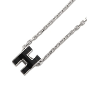 エルメス ネックレス ミニ・ポップアッシュ ブラック/シルバー金具 HERMES アクセサリー 黒