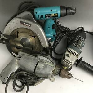 KF3/29 マキタ/他 makita 電動工具 まとめて4点 充電式 ドライバー ドリル マルノコ ディスクグラインダー ジャンク扱い