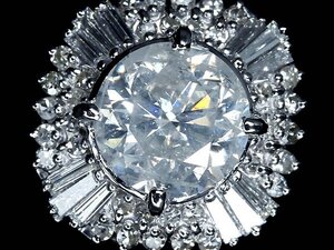 VKL14179SS【1円～】新品【RK宝石】《Diamond》上質ダイヤモンド 特大3.01ct 極上脇石ダイヤモンド 総計0.7ct Pt900 超高級リング ダイヤ