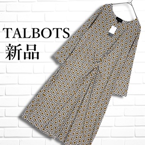 ◆新品◆ TALBOTS タルボット 総柄 ストレッチ 長袖 ロング ワンピース レディース L ◆タグ付き 送料無料◆ 2204L