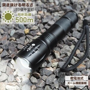 懐中電灯 LED 強力 軍用 高輝度 明るい 小型 最強 電池式 防水 最強ルーメン コンパクト 単4 安い アウトドア 作業灯(wthl0003) 4