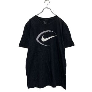 NIKE 半袖 プリントTシャツ L ブラック ナイキ クルーネック スウォッシュ 古着卸 アメリカ仕入 a603-6558