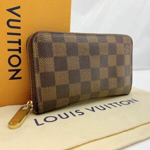 A129【ほぼ極美品】LOUIS VUITTON ルイヴィトン ダミエ ジッピーコンパクトウォレット ラウンドファスナー 長財布 N60028/MI4171