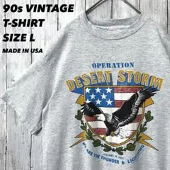 90sヴィンテージ USA製古着　シングルステッチ　イーグルプリントTシャツ　L