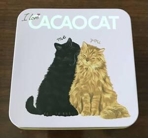 ★未使用／CACAOCATチョコレート缶（ピンク）★