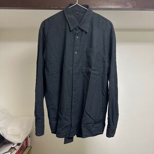 【無印良品/インドの手紡ぎ手織りシャツ ブラック】 シャツ 長袖シャツ MUJI