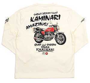 カミナリモータース/CB400FOUR/ロンT/ホワイト/XL/KMLT-218/エフ商会/テッドマン