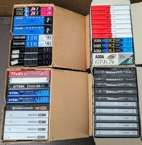 カセットテープ いろいろ まとめて 40本セット DENON KENWOOD TDK AXIA SONY maxell