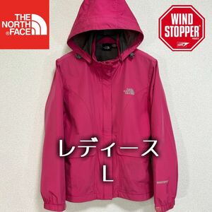 人気 ノースフェイス マウンテンパーカー レディースL フード着脱可能 THE NORTH FACE ウインドストッパー 防風 マウンテンライト 撥水