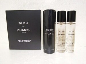 CHANEL BLEU DE CHANEL●シャネル●メンズ香水●ブルードゥシャネル オードゥ パルファム ●トラベルスプレイ●20ml×3本●未使用に近い