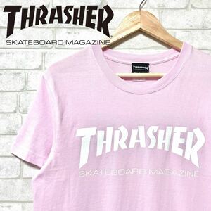 THRASHER スラッシャー パステルピンク マガジンロゴ Tシャツ