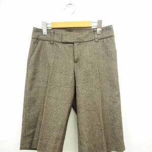 ボールジー BALLSEY トゥモローランド ハーフパンツ シンプル ひざ丈 ウール シルク混 36 ブラウン 茶 /MT48 レディース