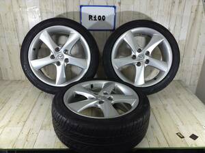 R100　タイヤホイール2本　マツダ　アテンザ純正　5H/PCD114.3　215/45R17　7J　Offset +55　ラジアルタイヤ　DUNLOP　LEMANS