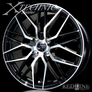 ■ X-TECHNIC Spider ■ 17x7.5J OFF+42　4H/PCD100 精悍な見た目のスパイダーメッシュホイール4本セット　※輸入車ボルト注意事項あり