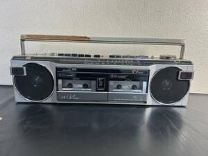 11-56 昭和レトロ SANYO サンヨー ダブルラジカセ 赤 MR-MU4 MKⅡ (S) 通電・動作不可品 画像分 現状品 返品交換不可