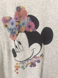 ディズニー × ユニクロ ミニー 半袖Ｔシャツ グレー Ｓ