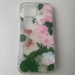 押し花 桜　金魚 iPhoneケース　iPhone15