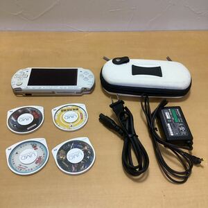 ジャンク PSP プレイステーションポータブル PSP-3000 本体 ソフト ケース 電源コード