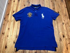 POLO RALPH LAUREN USA輸入　メンズXL 100円スタート　売り切り　ポロシャツ　刺繍　ビッグポニー 古着　カスタムフィット　vintage 半袖