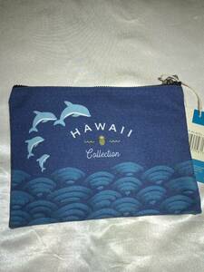 【新品】Hawaii Collection ポーチ　 小物入れ　イルカ　フラットポーチ 