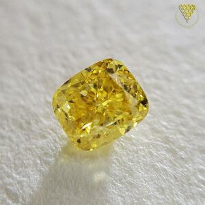 0.286 ct Fancy Vivid Yellow I1 CGL 天然 イエロー ダイヤモンド ルース クッション シェイプ DIAMOND EXCHANGE FEDERATION