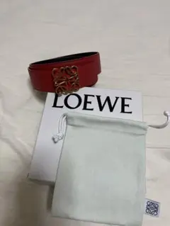 新品　LOEWE ロエベ　アナグラムリバーシブルベルト オレンジ　黒　ゴールド