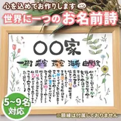 お名前詩　ネームポエム　記念品　プレゼント　誕生日