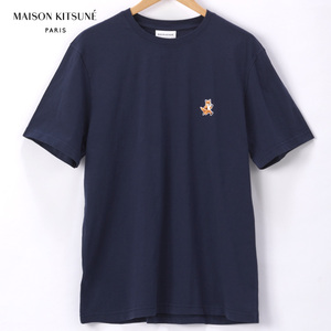 Lサイズ インクブルー MAISON KITSUNE Tシャツ 半袖 紺 メンズ レディース ユニセックス メゾン キツネ スピーディ フォックスパッチ コン