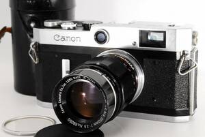 ★動作確認済★ キヤノン Canon P ポピュレール 100mm F3.5 Lens レンジファインダー キャノン フィルムカメラ L マウント ケース付き