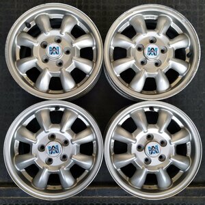 管理番号：S2-135【4本価格】【14x5.5J 5x100 ET+55 ハブ56】MINILITE 純正・日本製・直接引取可能・下取り可能