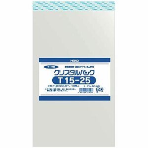 シモジマ ヘイコー 透明 OPP袋 クリスタルパック テープ付 15×25cm 100枚 T15-25 006742200