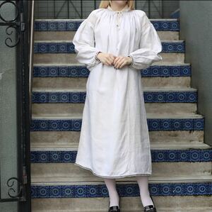 *SPECIAL ITEM* EU VINTAGE UKRAINA EMBROIDERY LINEN ONE PIECE/ヨーロッパ古着ウクライナ製刺繍リネンワンピース