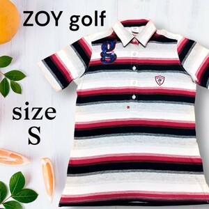 ZOY golf ゾーイ ゴルフ コットン100% レディース Ｓ ゴルフウェア マルチボーダー