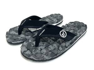 VOLCOM ボルコム V0812350GRC② メンズ US10 28cm ビーチサンダル BeachSandal ビーサン グレー系 迷彩色 靴 ヴォルコム 新品即決 送料無料