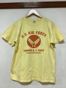 か1481 USA製 BUZZ RICKSON バズリクソン プリントTシャツ 半袖Tシャツ L 40-42 イエロー アメカジ U.S.AIR FORCE