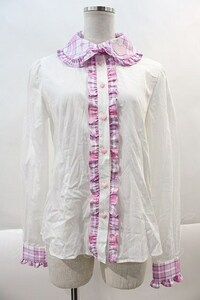 Angelic Pretty / Sprinkle Heart Tartanブラウス 白Ｘピンクチェック I-24-10-12-002-AP-BL-HD-ZI