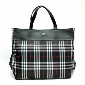 バーバリー Burberry トートバッグ ネイビー ノバチェック ナイロン g00370