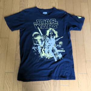 STAR WARS スターウォーズ Tシャツ M 紺 ネイビー ビンテージ ヴィンテージ メンズ 中古 古着 映画