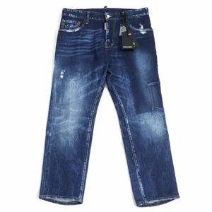 【ドンドン見直し】未使用品□2020年 ディースクエアード S74LB0684 S30663 Streight Leg Boot Cut Jean デニムパンツ 青 46 伊製 正規品