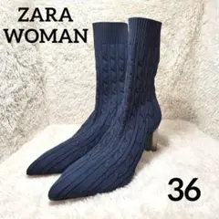 ✨試着のみ・極美品✨ザラウーマン ZARA ソックスブーツ ポインテッドトゥ